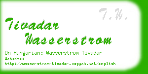 tivadar wasserstrom business card